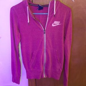 Pink nike zip-up hoodie